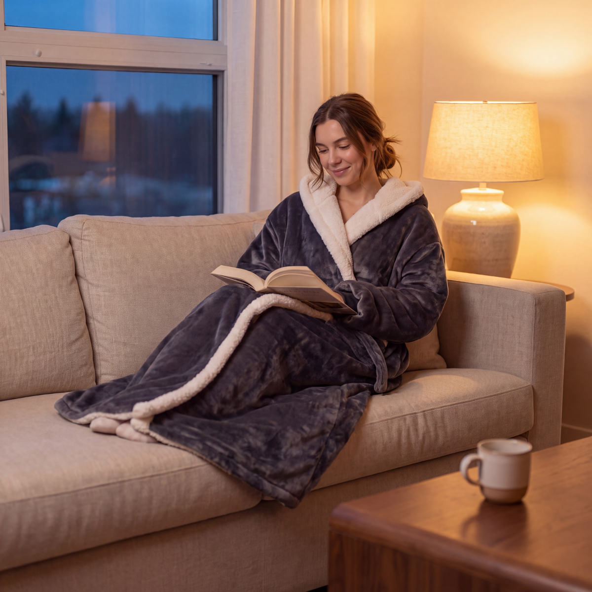 Cozy Heated Sherpa Robe